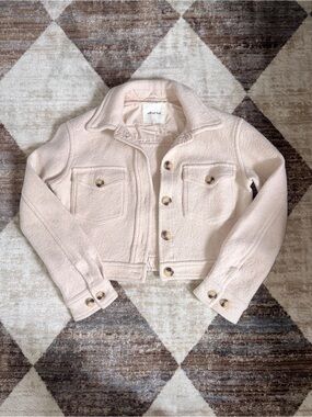 Wilfred Wool Free Soft Cream Textured Button Jacket